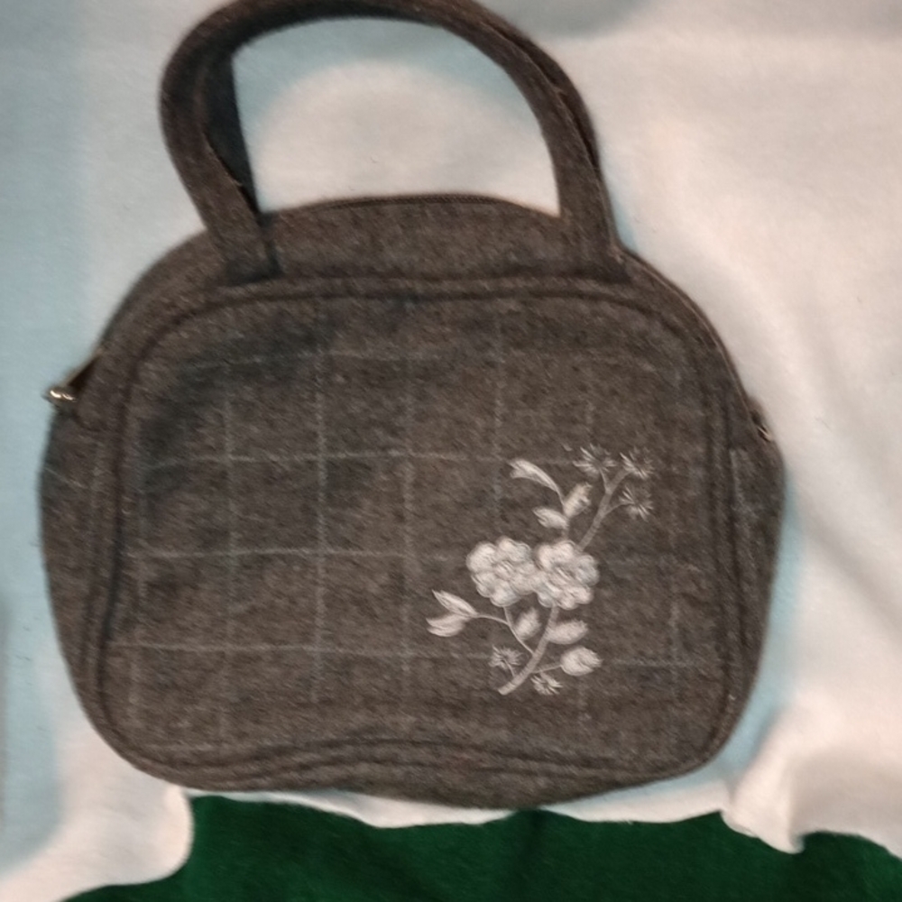 Elegant Gray Floral Women's Bag